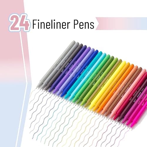Mr. Pen- Colored Fineliner Pens, 24 Pack, 0.4mm Tip | Ergonomic Triangular Barrels, Smooth Writing Pens for Journaling, Note-Taking, Coloring, Sketching, Planning & Art Projects thumbnail 3