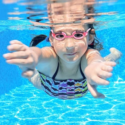 Women's Swimming Goggles, Eyelash-enhanced Women's Goggles, Non-slip Leakproof Goggles For Women, Anti-fog Leak Proof Uv Resist Swimming Goggles For Children, With Ear Plug Nose Clip Portable Case thumbnail 3