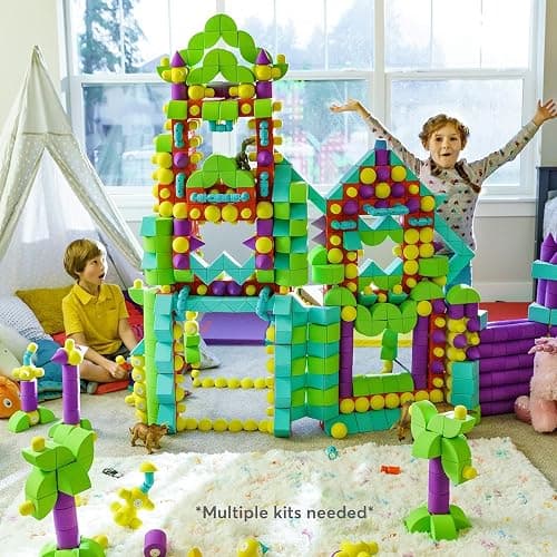 Blockaroo Magnetic Foam Building Blocks - 50-Piece Set, Bath Toys for Toddlers, Preschool Toys, Bathtub Toys, Sensory Toys, Blocks for Toddlers 3-5, Engineering Toys for Kids 3-5, Bath Blocks thumbnail 8