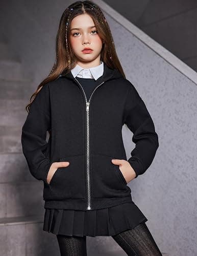 Arshiner Girls Zip Up Hoodies Teen Fleece Full-Zip Sweatshirts Jacket Casual Fall Hoodie with Pocket thumbnail 2