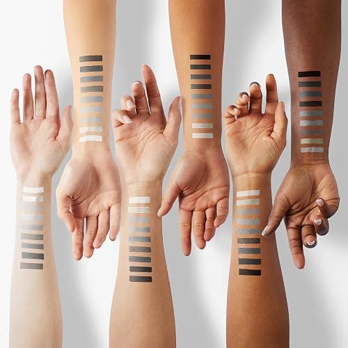 ecofavor Black Smoky Eye shadow Palette, DE’LANCI PANDA 9 Colors True Black Dark Grey Smokey Goth Makeup Pallet, 9 Soft Matte Shimmer High Pigmented Basic Black White Gray Shade for Halloween thumbnail 4
