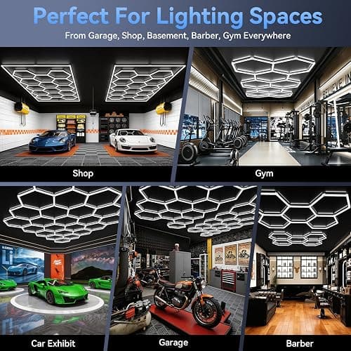 LZHOME Hexagon 5000K LED Garage Lights: 25 Pack Updated 1.31-inch Wider Size,26300LM Super Bright Hex Lighting Ceiling LED Shop Light for Garage, Car Detailing, Workshop, Warehouse, Gym, Basement thumbnail 5