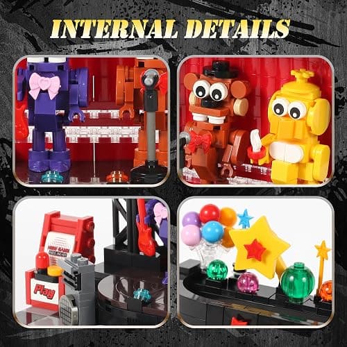 Spaciolo Five Nights Stage Toy Building Sets -Compatible with Lego Monster Scene, Bear, Rabbit & Chicken Performing on Stage, Horror Game-Inspired Spooky Toy for Fans and Collectors thumbnail 5