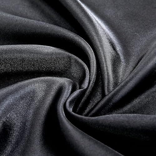Homiest Black Satin Fitted Sheet Queen Size, Deep Pocket, Luxury & Ultra Soft Bedding - Queen - Fitted - Black thumbnail 5