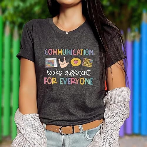 Teacher Shirts for Women Autism Speech Therapy T-Shirt Special Education Mental Health Teacher T-Shirt SLP Graphic Tee Top thumbnail 5