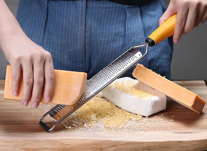 Deiss PRO Lemon Zester & Heavy Duty Cheese Grater & Vegetable Grater - Parmesan Cheese Lemon, Garlic, Nutmeg, Chocolate, Fruits, Vegetables, Ginger Grater - Cheese Shredder & Stainless Steel Grater thumbnail 2