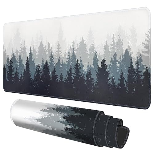 Galdas Mouse Pad For Gaming,Forest Background Pattern XXL XL Large Mouse Mat Long Extended MousePad Desk Mat Non-Slip Rubber Mice Pads Stitched Edges Thin (31.5 x 11.8 x 0.12 Inches) Tree thumbnail 4