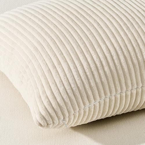 Topfinel Decorative Beige Cream Throw Pillow Covers Cushion Cases, Set of 4 Soft Velvet Modern Double-Sided Designs, Mix and Match for Home Decor, Pillow Inserts Not Included (18x18 inch) thumbnail 3