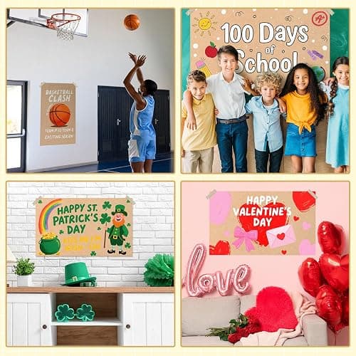 Tatuo 4 Pcs 36" x 72" Large Blank Brown Paper Banners for Teacher Appreciation Poster Crafts Decoration 120gsm Thick Kraft Paper Banner for Summer Camp Activities Wedding Baby Shower Party Decor thumbnail 6