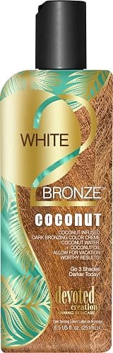 Devoted Creations White 2 Bronze Coconut - Color Enhancing Dark Bronzing Tanning Lotion with Coconut Water & Coconut Oil 8.5 oz. - Image 1