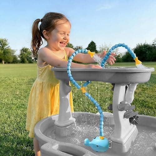 Aacabo Rechargeable Water Table Pump with Huge Water Output,Water flow rate up to 8L/min (2.11 GPM),Kids Sand Water Play Pump,Whale-Shaped Design,Suitable for Most Water Table on the Market - Image 1