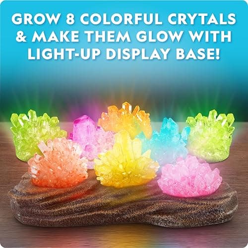 NATIONAL GEOGRAPHIC Mega Crystal Growing Kit for Kids- Grow 8 Crystals with Light-Up Stand, Science Gifts for Kids 8-12, Crystal Making Experiment, Science Kit for Girls and Boys thumbnail 2