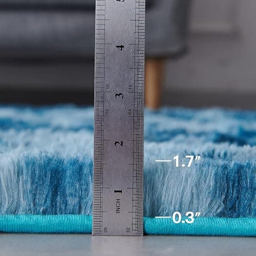 TABAYON Shaggy Tie-Dyed Dark Blue Rug, 2x3 Area Rugs for Living Room, Anti-Skid Extra Comfy Fluffy Floor Carpet for Indoor Home Decorative thumbnail 2
