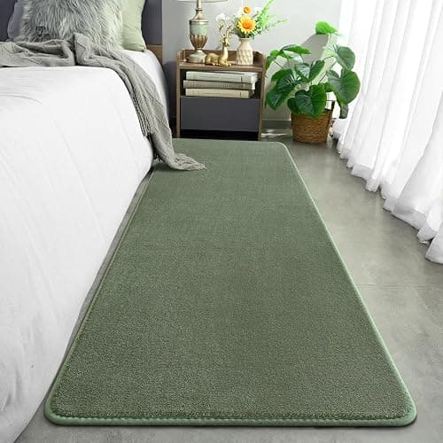 Amearea Modern Soft Hallway Runner Rug, 2x6 Fluffy Bedroom Bedside Rugs, Washable Long Runner Rugs for Hallway, Non Slip Memory Foam Rug Carpet for Entrance Kitchen Living Room Decor, Sage Green thumbnail 2