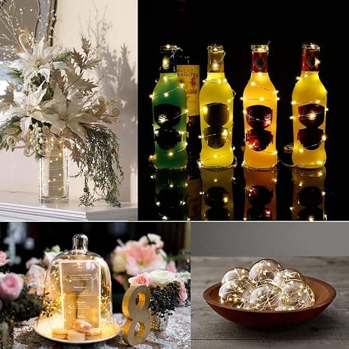 ANJAYLIA 16.5Ft 50 LED Fairy Lights Battery Operated String Lights for Party Home Wedding Festival Decoration, Warm White thumbnail 5