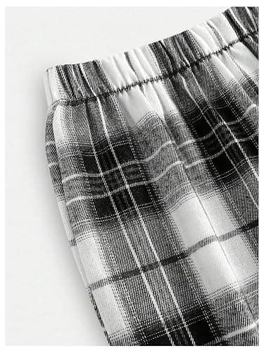 SOLY HUX Girl's Wide Leg Plaid Pants Elastic Waist Casual Baggy Sweatpants Fall Clothes thumbnail 4