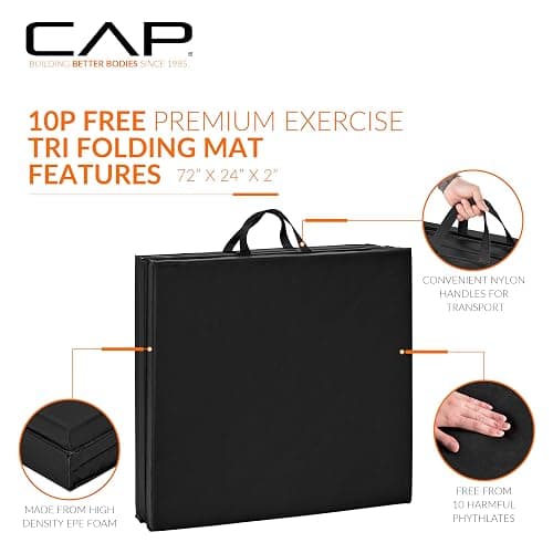 CAP Barbell All Purpose Folding Anti Tear Exercise Training Aerobic Fitness Gym & Gymnastics Balance Mat | Multiple colors thumbnail 3