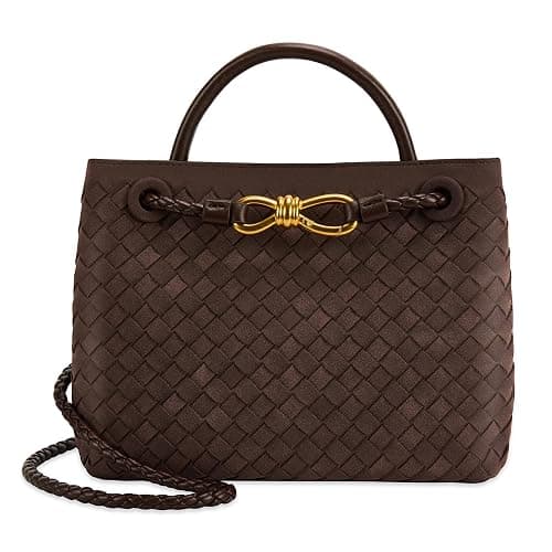 Gewebte Tragetasche für Damen, Leder, Schultertasche, Designer-Handtasche mit Tragegriff oben - Image 1