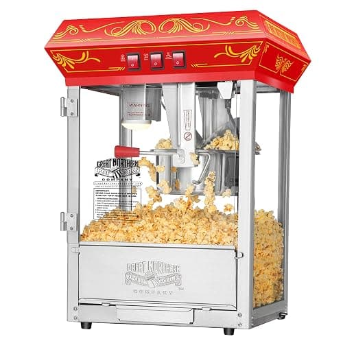 Great Northern Popcorn Company Good Time Popcorn Machine - 3-Gallon Popper with Steel Kettle, Old Maids Drawer, Warming Tray, and Scoop for Home by Great Northern Popcorn (Red) - Image 1
