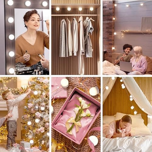 LED Vanity Lights For Mirror, Consciot Hollywood Style Vanity Lights With 10 Dimmable Bulbs, Adjustable Color & Brightness, USB Cable, Mirror Lights Stick on for Makeup Table Dressing Room Mirror thumbnail 7