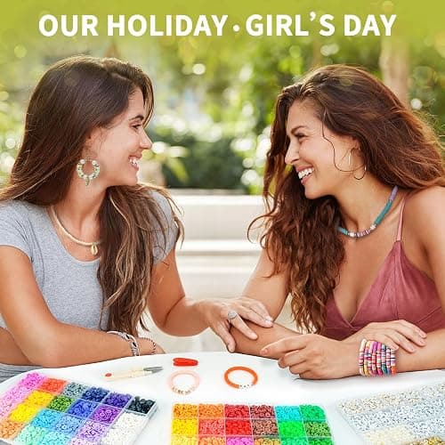 Friendship Bracelet Kit, 14,000pcs 48 Colors Bracelet Making Kit Clay Beads with Number Letter Bead Set Concert Merch Arts and Crafts Gifts for Kids Teen Girls Jewelry Making Supplies Bracelet Maker1 thumbnail 2