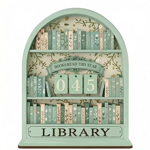 Books Read This Year Sign, Reading Tracker for Home Library Decor, Book Counter for Desk Display, Green Reading Progress Indicator for Book Lovers and Students - Image 1