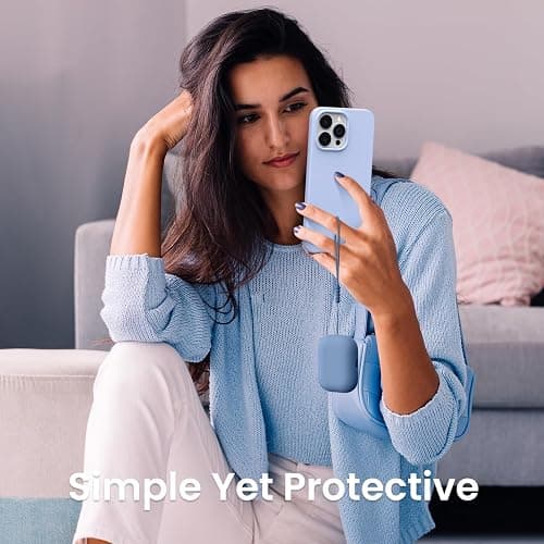 ORNARTO Kompatibel mit AirPods Pro 2 Hülle 2022, Schützende Flüssig Silikon Hülle für AirPods Pro 2 2022 Hybrid Skin Front LED Sichtbar Silikon Hülle Französisch Blau thumbnail 6