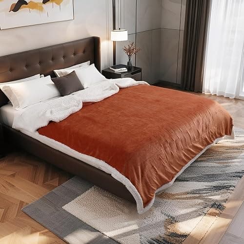YUSTAL Electric Heated Blanket Full Size 72x84 Inch - Super Soft Flannel Warm Blanket with 10 Heat Settings, 1-12H Auto Shut Off Timer, Machine Washable (Pumpkin) thumbnail 7