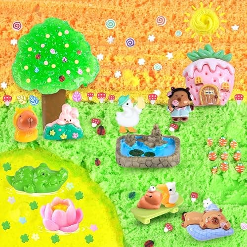 LAWOHO 6 Pack Capybara Slime Kit, Cloud Butter Clear Crunchy Slime with Slime Add-Ins, Non-Sticky Bingsu Slime Toys for Stress Relief, DIY Capybara Party Favors for Birthday Goodie Bag Stuffers thumbnail 2