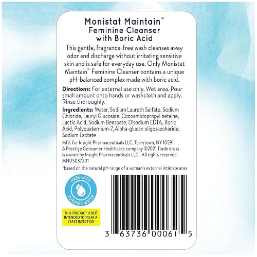 Monistat Boric Acid Feminine Wash, Fragrance-Free Intimate Wash for Women with Gentle pH-Balanced Formula, 16 Fl Oz thumbnail 8