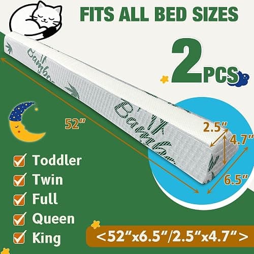 LVYSHOW Baby Bed Bumpers for Toddlers, Foam Bed Guard Rail for Kids Bed Twin Full Queen King Size Bed, 2 Pack thumbnail 3