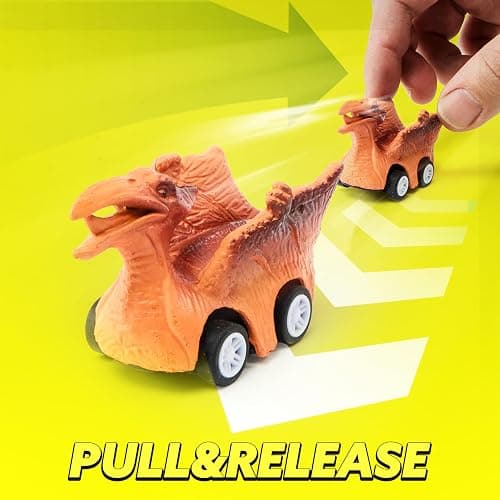 JOYIN 13 in 1 Dinosaur Toys for Kids 3-5, Dinosaur Truck with 12 Pull Back Cars, Birthday Gifts Toys for 3 4 5+ Year Old Boy, Transport Carrier Truck for Toddlers, Christmas Great Gifts for Grandkids thumbnail 5