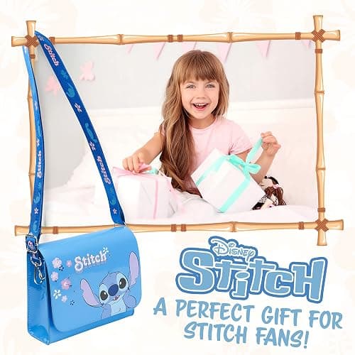 Disney Stitch Handbag Girls Teen Shoulder Bag with Adjustable Strap Messenger Bag Cute Stuff Cross Body Bag Stitch Gifts for Girls - Blue Stitch thumbnail 3