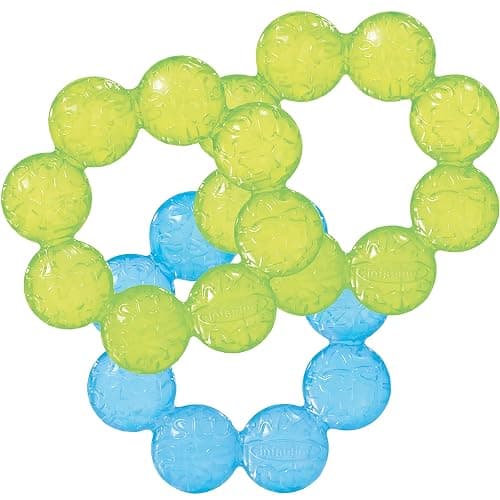 Infantino Water Teethers – Sensory Exploration, Teething, Cooling & Massaging Relief for Sore Gums, Lime & Blue, 3-Pack - Image 1