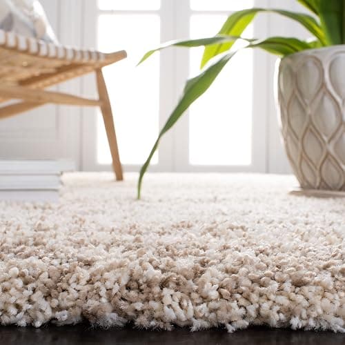 SAFAVIEH Hudson Shag Collection Area Rug - 6' x 9', Ivory & Beige, Modern Design, Non-Shedding & Easy Care, 2-inch Thick Ideal for High Traffic Areas in Living Room, Bedroom (SGH206B) thumbnail 6