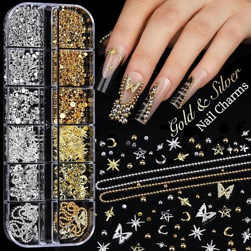 Teenitor Acrylic Nail Kit with Clear Coffin Nail Tips, Nail Charms and Gems, Nail Stickers, Nail Art Brushes, Nail Dotting Tools, Nail Stand, Press On Nails Kit for DIY Nail Art thumbnail 3