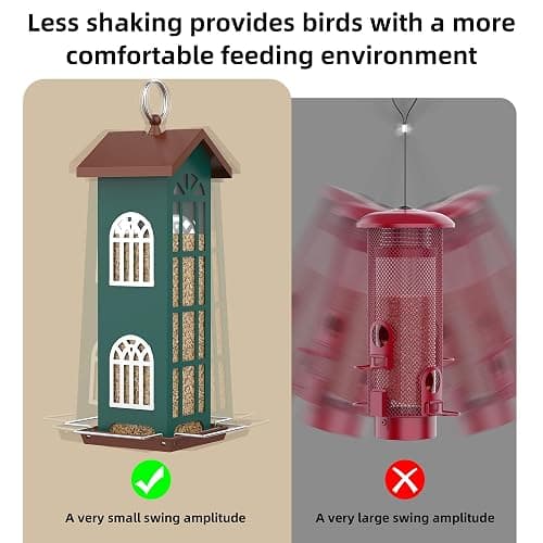 Metal Bird Feeder Bird Feeders for Outdoors Hanging,Waterproof and Rust-Proof,Easy Cleaning,Wild Bird Feeders Attracting Chickadees Goldfinches Cardinals Finches and Sparrows thumbnail 7