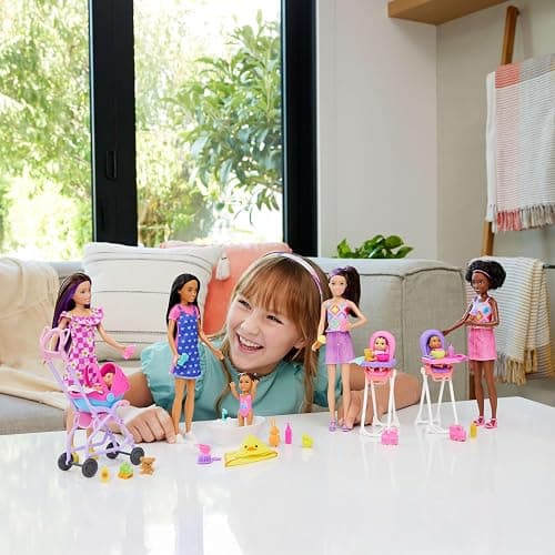Barbie Skipper Babysitters Inc. Playset with Brunette Doll | Blonde Baby Doll, Stroller with Removable Car Seat & 7 Accessories thumbnail 2