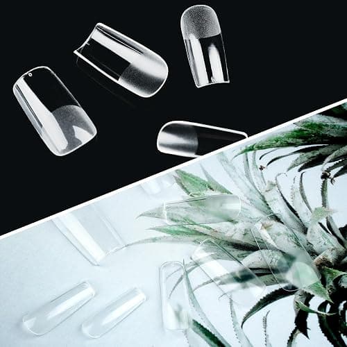Half Matte Medium Square Fake Nail Tips, Soft Gel Pre-Shaped Nail Tips, Full Cover False Nails with Clear Box for Nail Salons and DIY Nail Art, 600PCS/12 Sizes thumbnail 7
