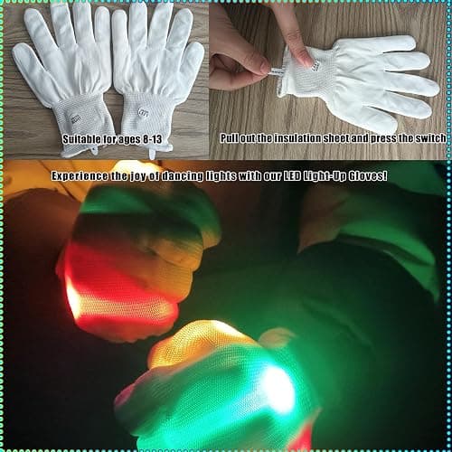 Toys for Ages 8-13 LED Gloves Toys for Boys Age 8-10 Light Up Gloves Cool | Light Up for Kids Birthday Easter Gift Cool Fun Toys for 8-13 Year Old, Party Favors for Kids 8-12, Kid Toys Light Up Gifts thumbnail 4