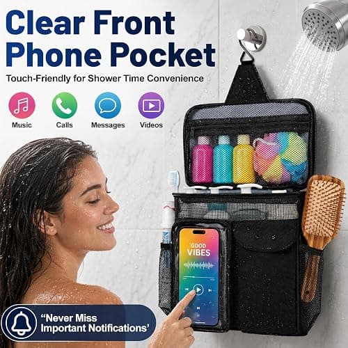 Dorm Room Essentials for Guys Girls, Quick Dry Mesh Shower Caddy Portable | Large Travel Toiletry Shower Bag for Full-Sized Bottles, Makeup Organizer for College Camping Cruise Ship, Women & Man Gifts thumbnail 4