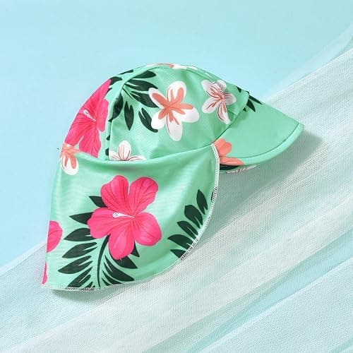 HINTINA Newborn Baby Girl Long Sleeve 2-Pieces Swimsuit Bathing Suit with Hat thumbnail 5