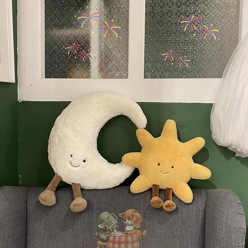 Sun plushies ，Moon plushies， Perfect Moon Gift for Smile Fun，Soft and Cuddly Lovely Stuffedplushies A Lovely Birthday Present for Fans, Gifts & Home Decor (Sun and Moon) thumbnail 2