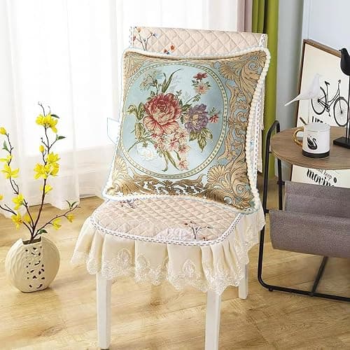 SZHELEJIAM Pillow Covers Set of 2, Jacquard Vintage Embroidered Pillow Cover, Soft Comfortable to the Touch Sofa Decorative Cushion Cover for Living Room, Bedroom, Balcony 18.8x18.8 Inch Blue thumbnail 8
