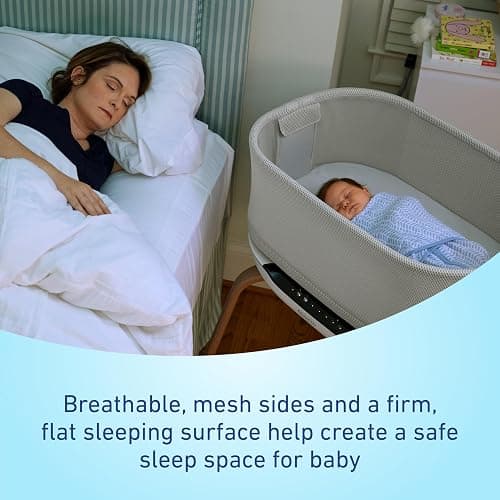 Graco SmartSense Soothing Baby Bassinet | SmartSense Soothing Bassinet, Detects & Responds to Cries, Gentle Rocking Motion, Newborn to 6 Months, Safe Sleep Environment thumbnail 5