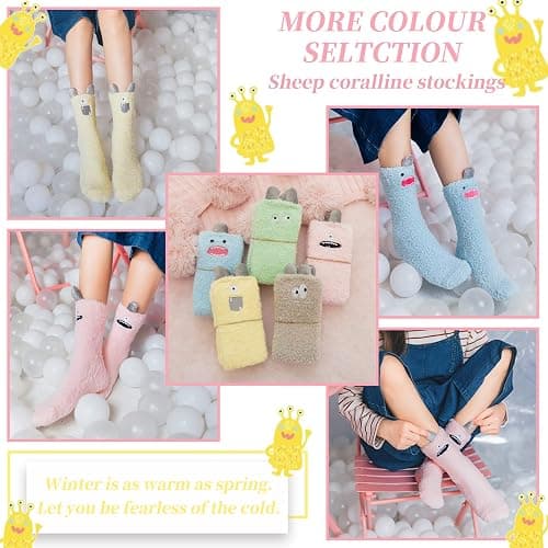 DYW Fuzzy Socks for Women Soft Cozy Fluffy Winter Warm Slipper Socks Home Sleeping Animal Socks thumbnail 5