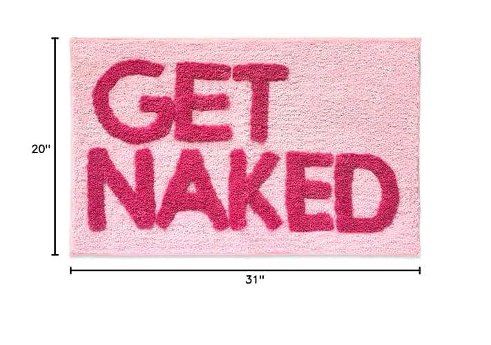 New Mungo Get Naked Bath Mat Pink - Hot Pink Bathroom Rug, 31" x 20" thumbnail 3