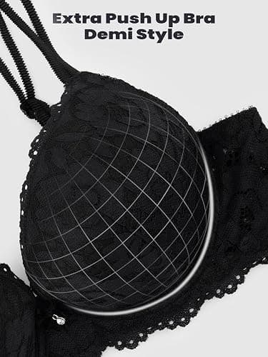 zossav Push Up Bras for Women Add 2 Cups Sexy Lace Cleavage Extra Padded Plunge Bra Underwire thumbnail 6