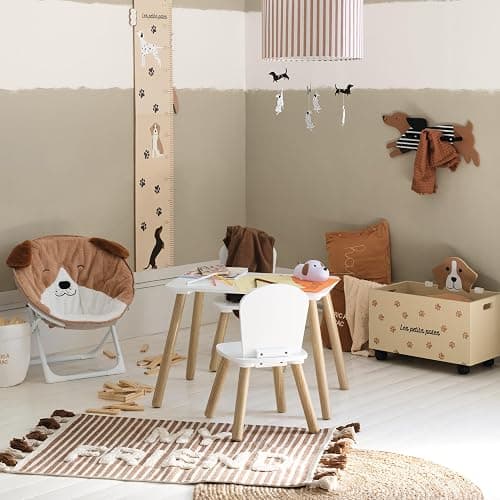 Atmosphera - Ensemble de Table et Chaises Enfant Alex - 3 Pièces (1 Table + 2 Chaises) - Plateau Résistant à l'eau - Mobilier de Chambre, Salle de Jeux - Fille et Garçon - Bois, Bords Arrondis, Blanc thumbnail 8