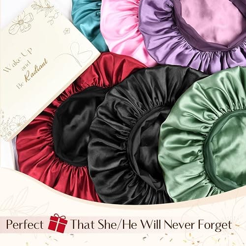 YANIBEST Silk Bonnet for Men Women Hair Bonnet for Sleeping Double Layer Satin Bonnet for Natural Curly Hair Unisex Sleep Cap thumbnail 6